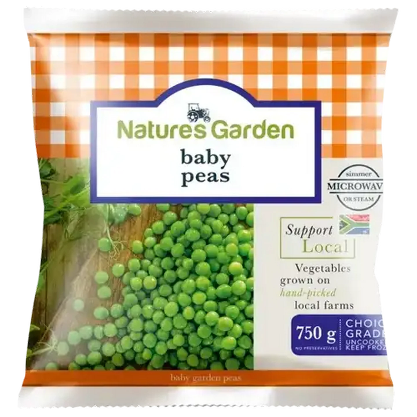 Image of Nature's Garden Frozen Baby Peas 750g