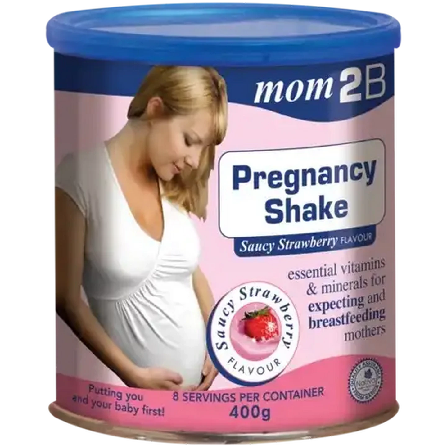 Image of Mom2B Saucy Strawberry Flavour Pregnancy Shake 400g