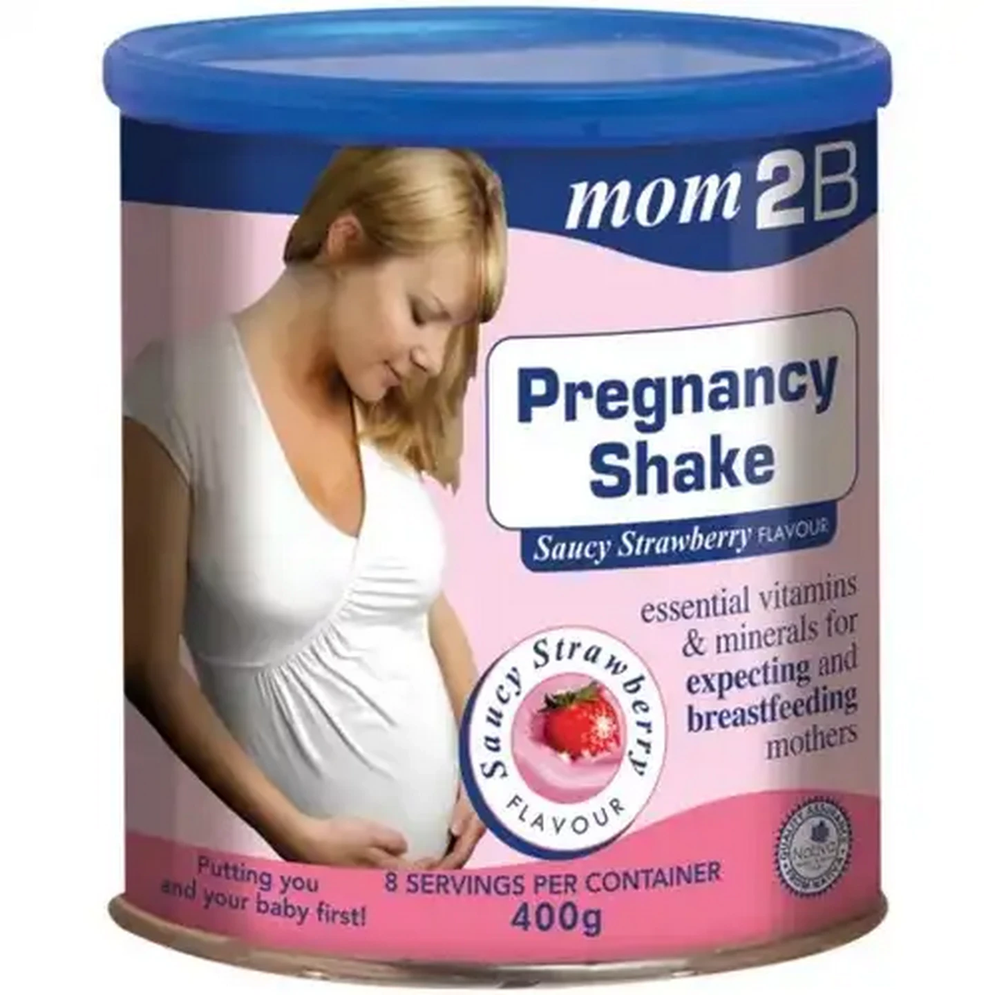 Image of Mom2B Saucy Strawberry Flavour Pregnancy Shake 400g