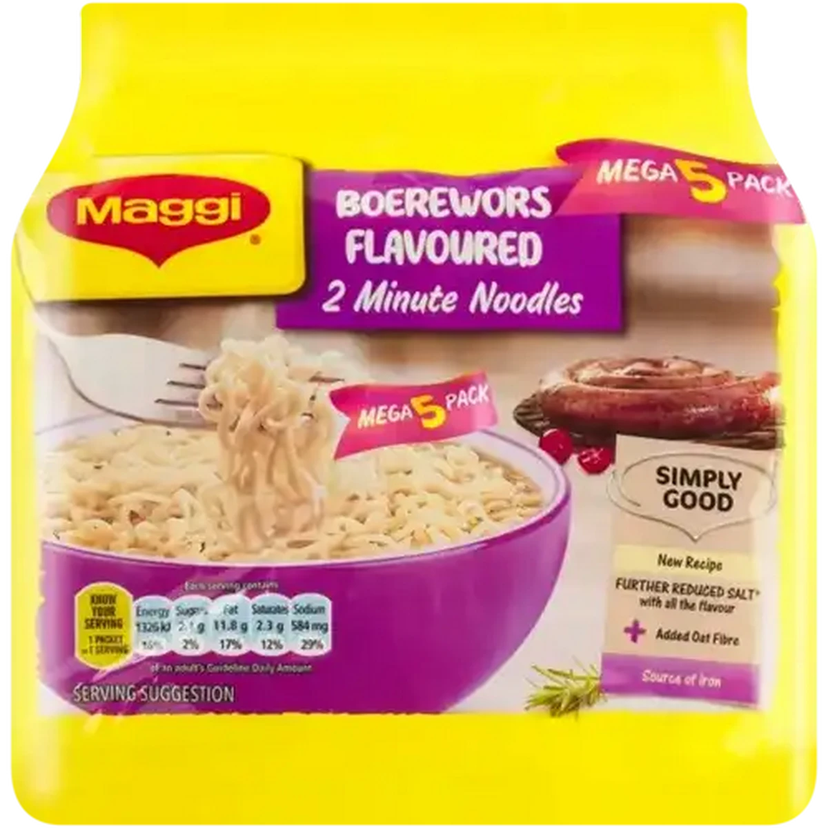 Checkers Sixty60 | Maggi Boerewors Flavoured 2 Minute Noodles 5 x 68g