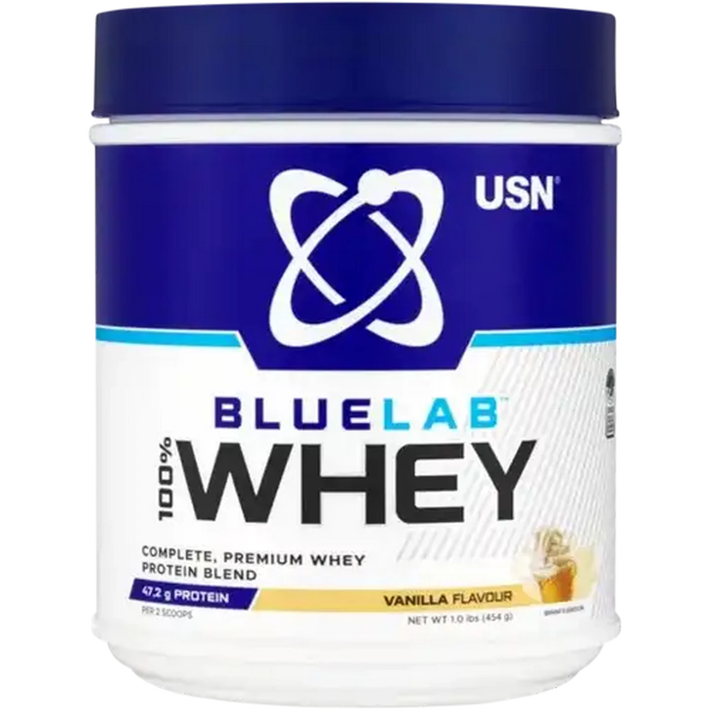 Image of USN Blue Lab Vanilla Flavoured 100% Whey Premium Protein 454g