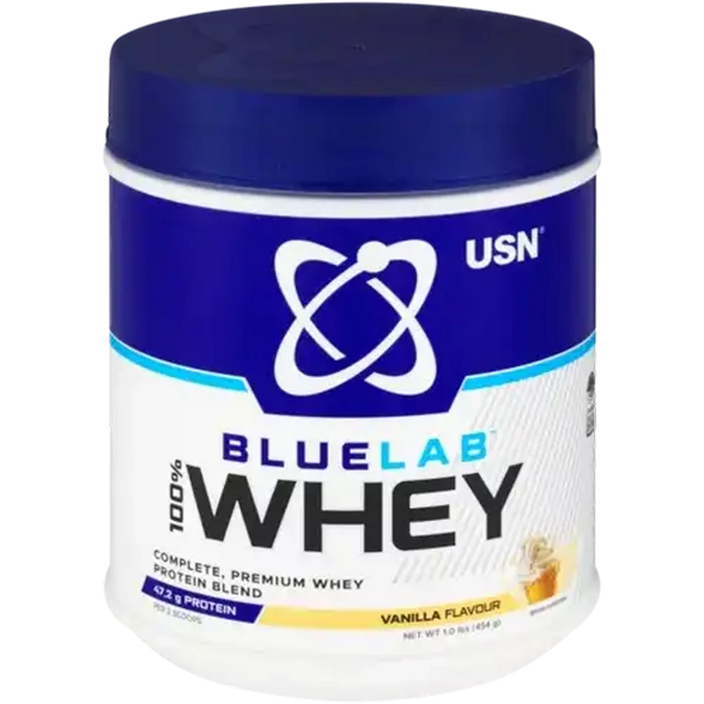 Image of USN Blue Lab Vanilla Flavoured 100% Whey Premium Protein 454g