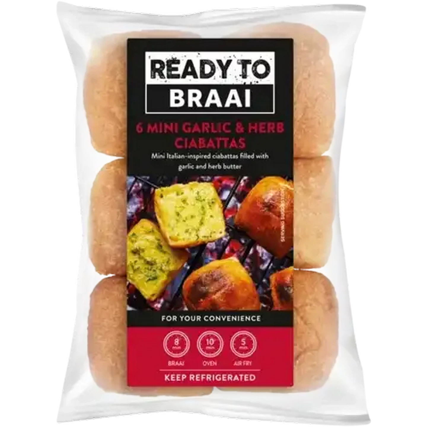 Checkers Sixty60 | Ready To Braai Mini Garlic & Herb Ciabattas 6 Pack