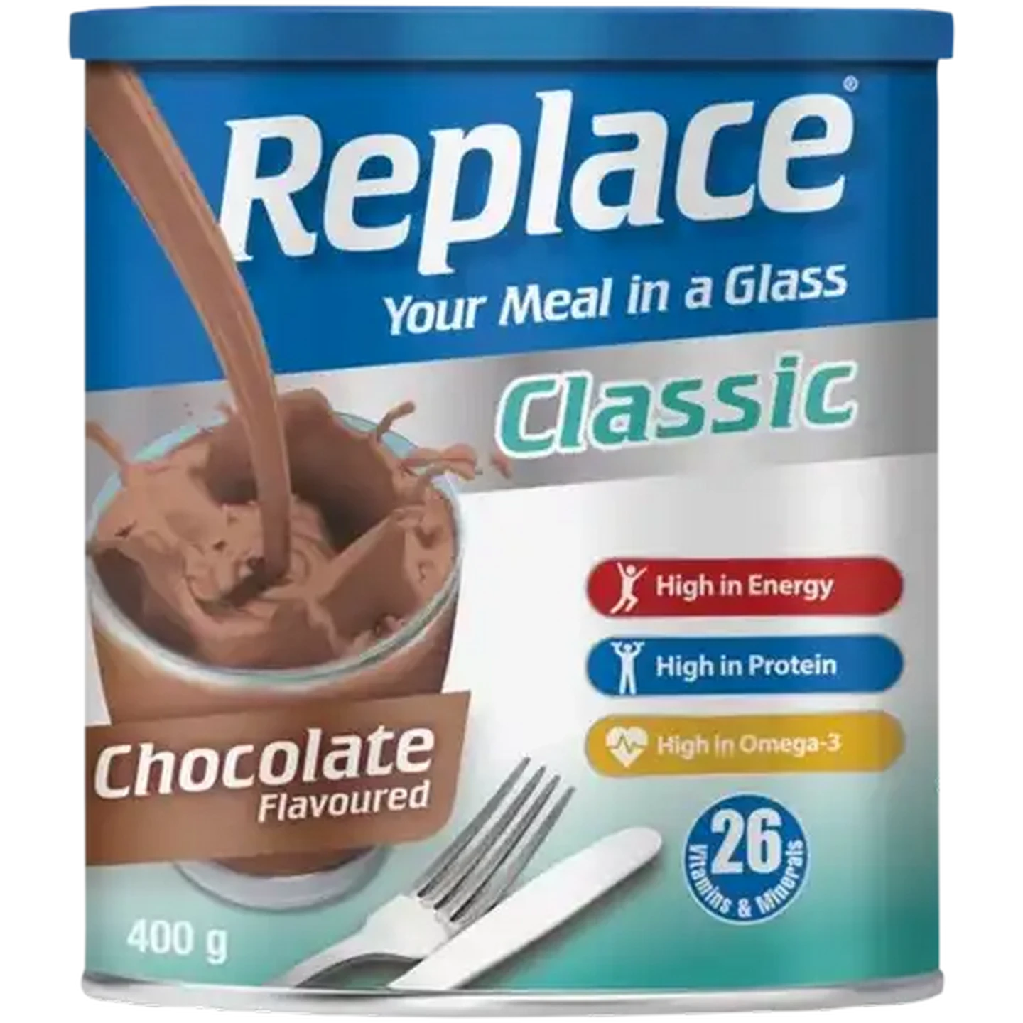 Image of Replace Classic Chocolate Flavoured Meal Replacement Drink 400g