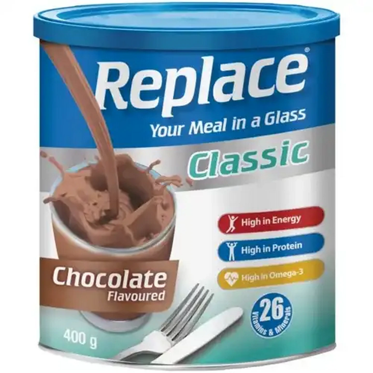 Image of Replace Classic Chocolate Flavoured Meal Replacement Drink 400g