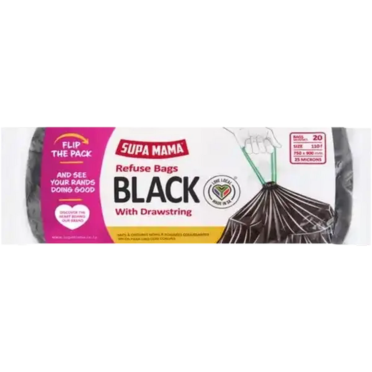 Checkers Sixty60 | Supa Mama Refuse Bags with Drawstring 20 x 110L