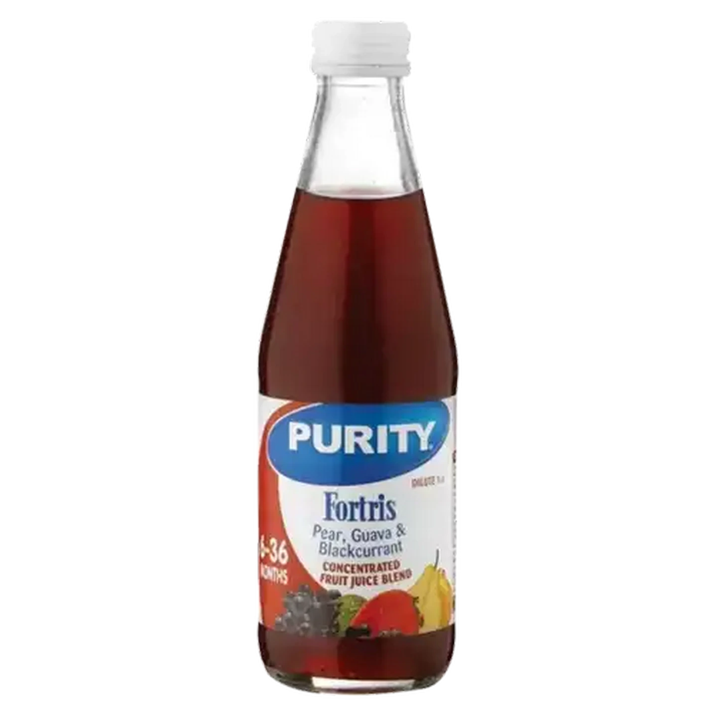 Image of PURITY Fortris Pear, Guava & Blackcurrant Concentrate 250ml