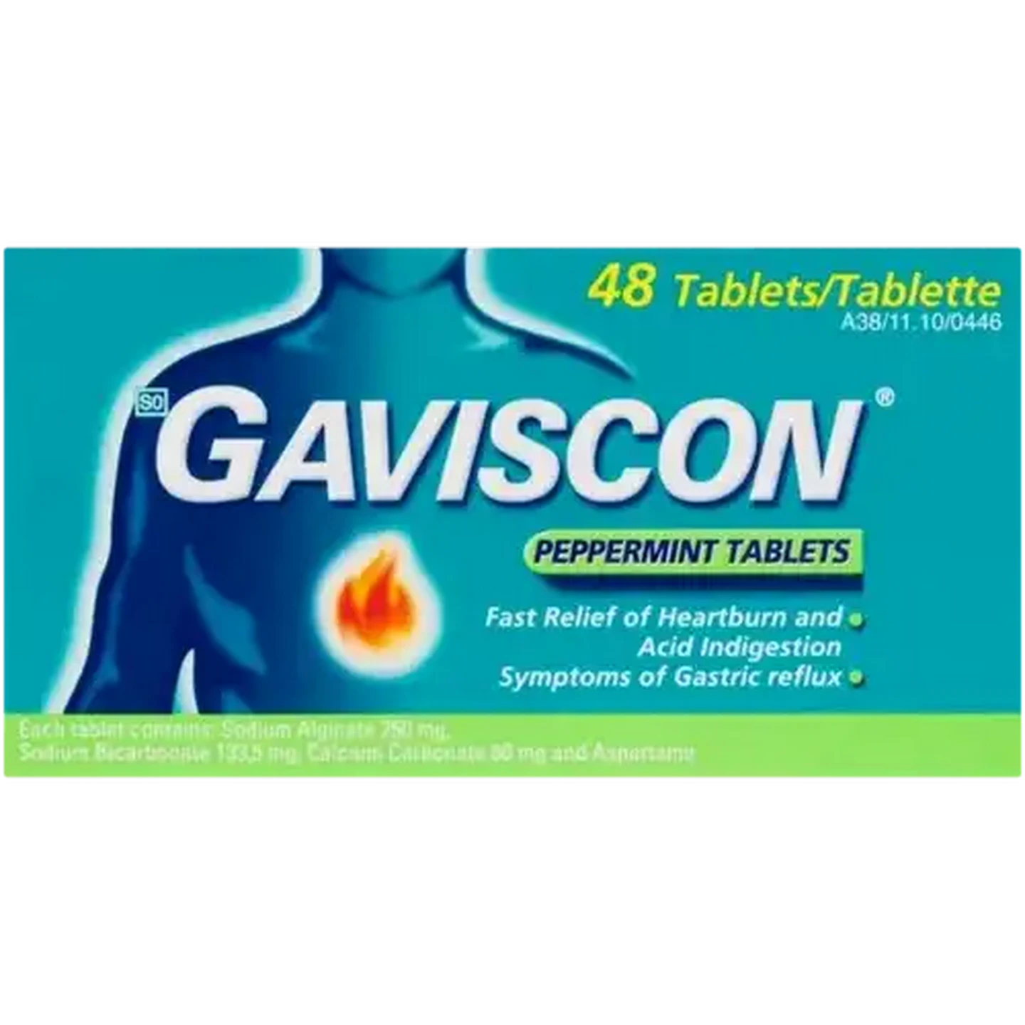 Image of Gaviscon Peppermint Antacid Tablets 48 Pack