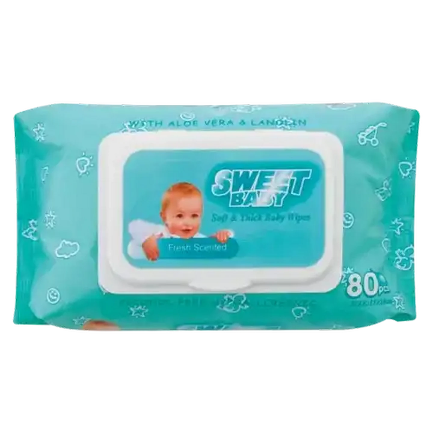 Image of Sweet Baby Fresh Scented Baby Wipes With Lid 80 Pack