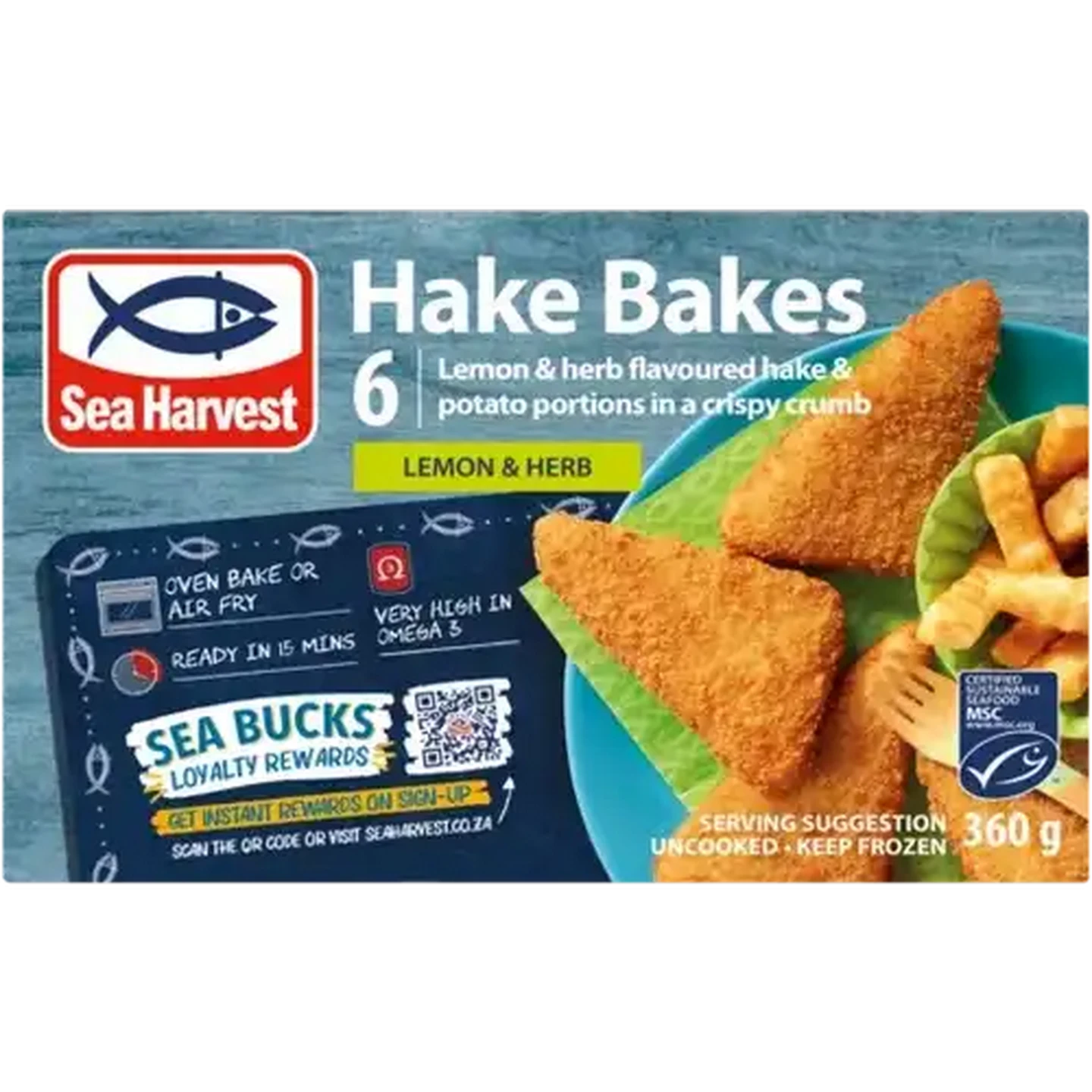 Checkers Sixty60 | Sea Harvest Lemon & Herb Frozen Hake Bakes 360g