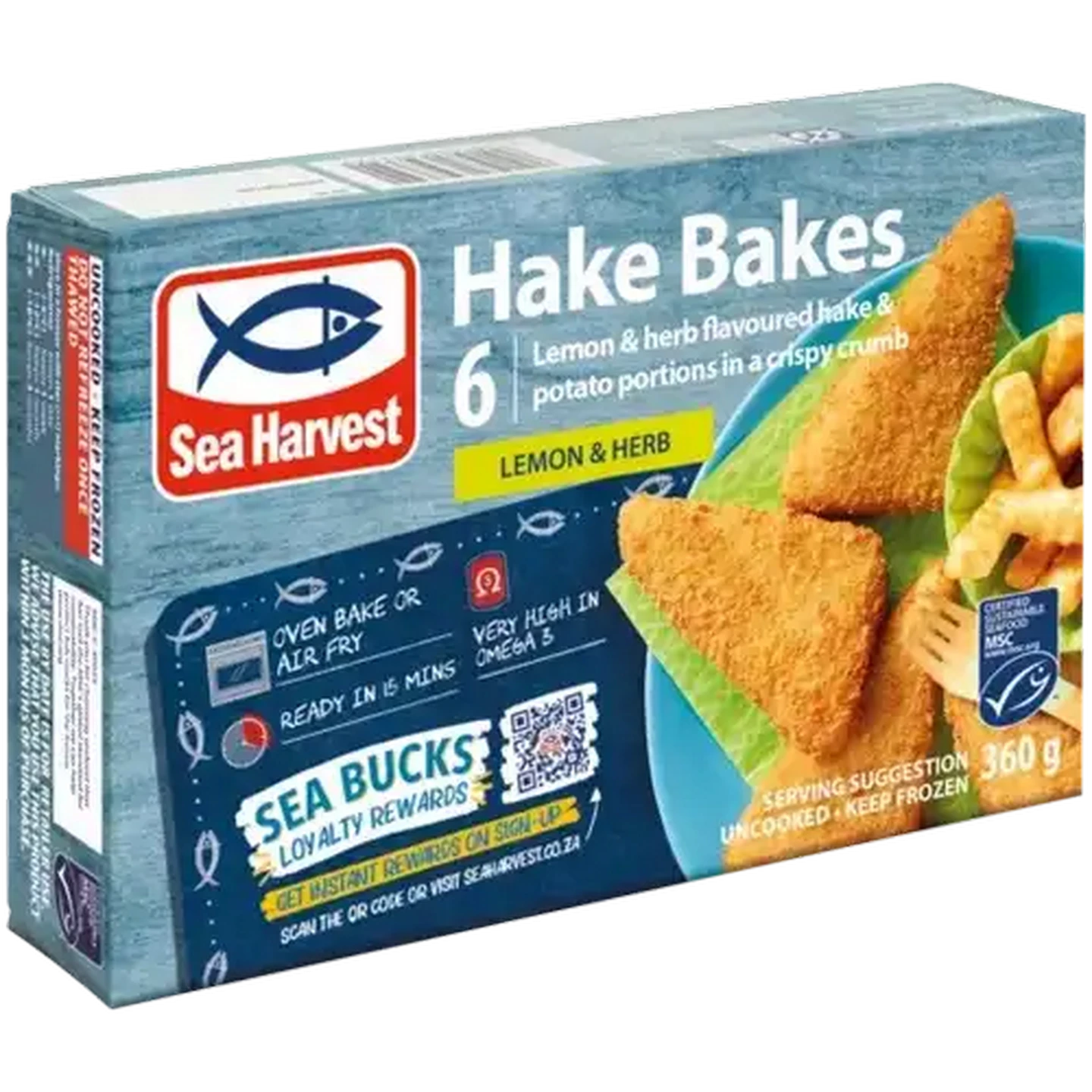 Checkers Sixty60 | Sea Harvest Lemon & Herb Frozen Hake Bakes 360g