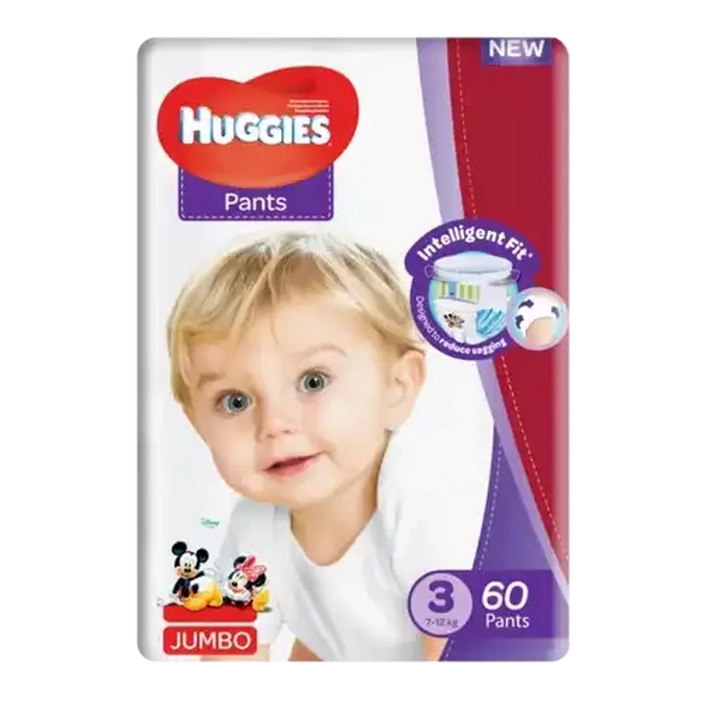 Image of Huggies Size 3 Jumbo Diaper Pants 60 Pack