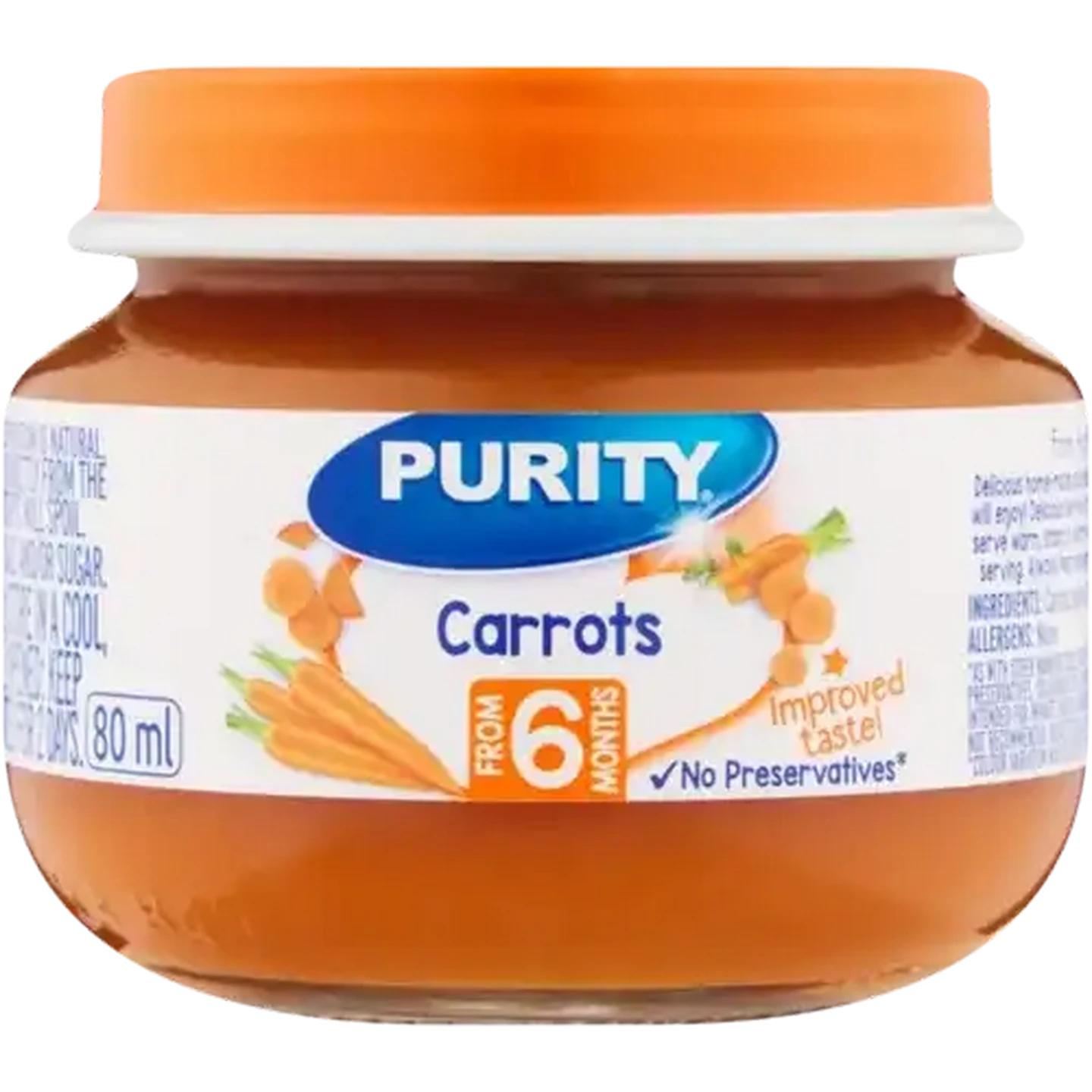Image of PURITY Carrot Baby Food Jar 80ml