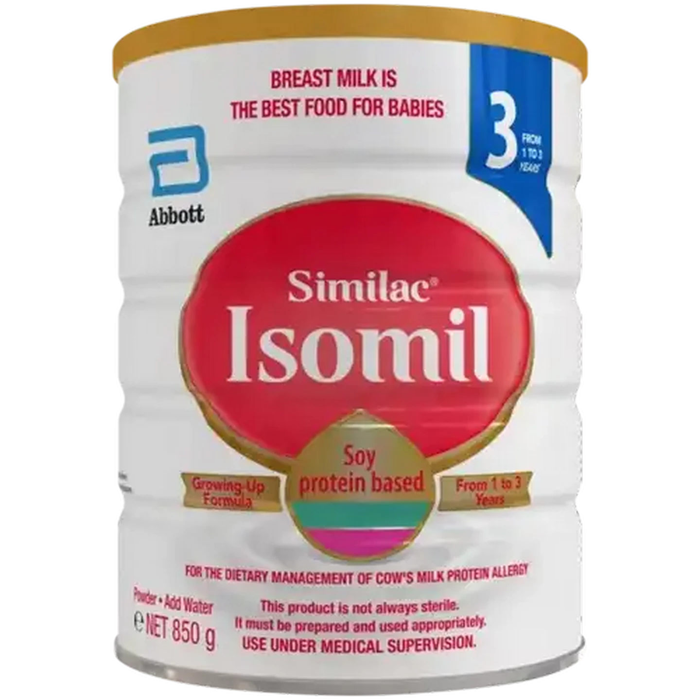 Image of Similac Isomil Stage 3 1-3 Years Soy Protein Based Infant Formula 850g