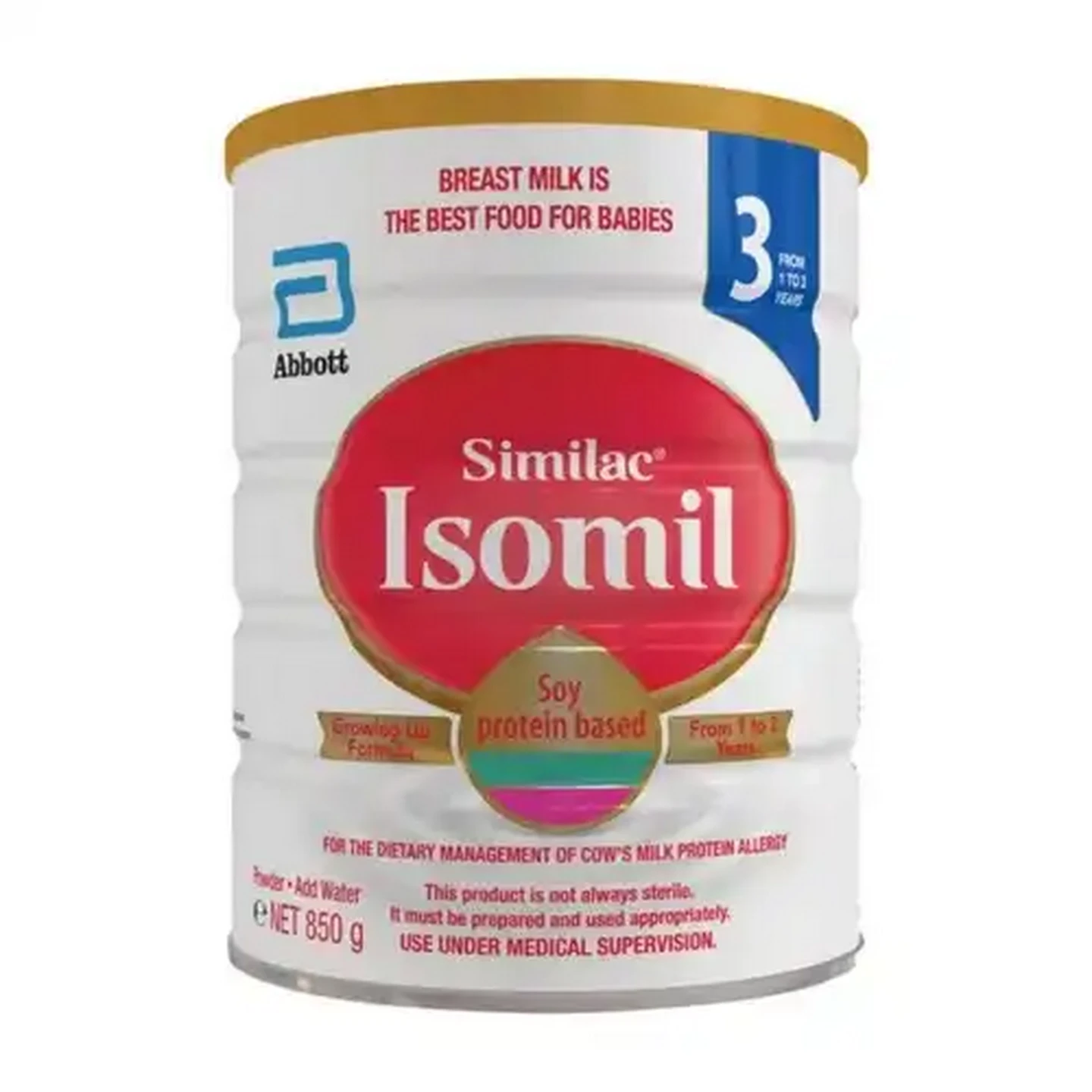 Image of Similac Isomil Stage 3 1-3 Years Soy Protein Based Infant Formula 850g