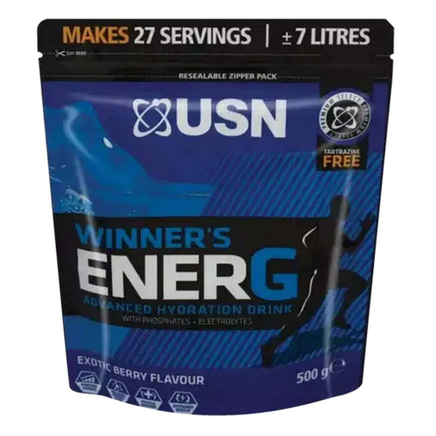 Image of USN Winners Ener-G Exotic Berry Flavoured Sports Hydration Drink 500g