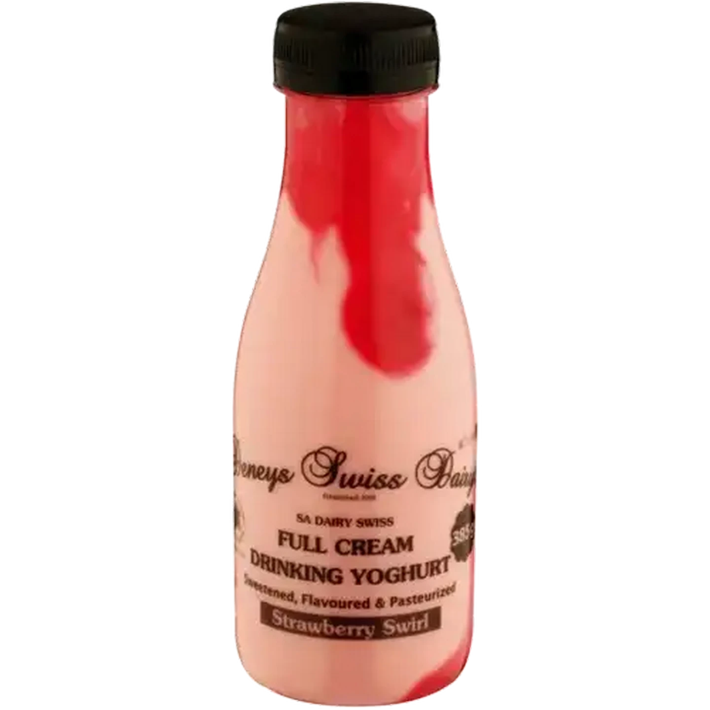 Image of Deneys Swiss Dairy Strawberry Swirl Drinking Yoghurt Bottle 385ml