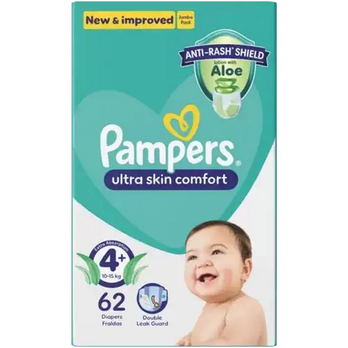 Checkers Sixty60 | Pampers Size 4+ 10-15kg Disposable Nappies 62 Pack