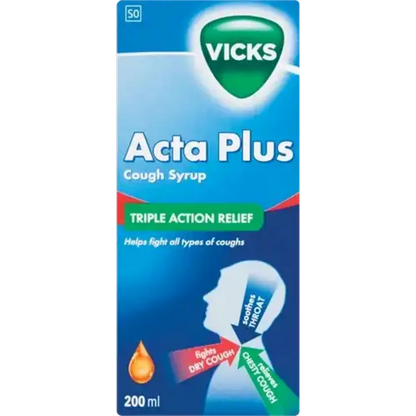 Image of Vicks Acta Plus Cough Syrup 200ml