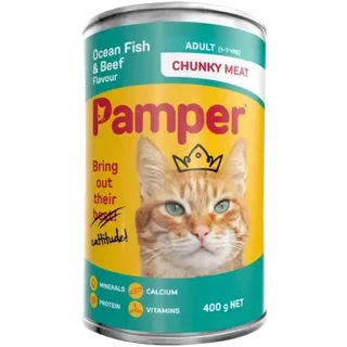Checkers Sixty60 | Pamper Chunky Chicken & Lamb Flavour Cat Food 400g