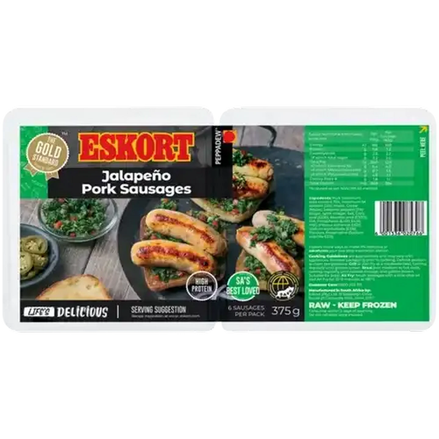 P's DELI JUICY PORK & VEGGIES 43袋 Checkers Sixty60 | Eskort Jalapeño Pork Sausages 375g