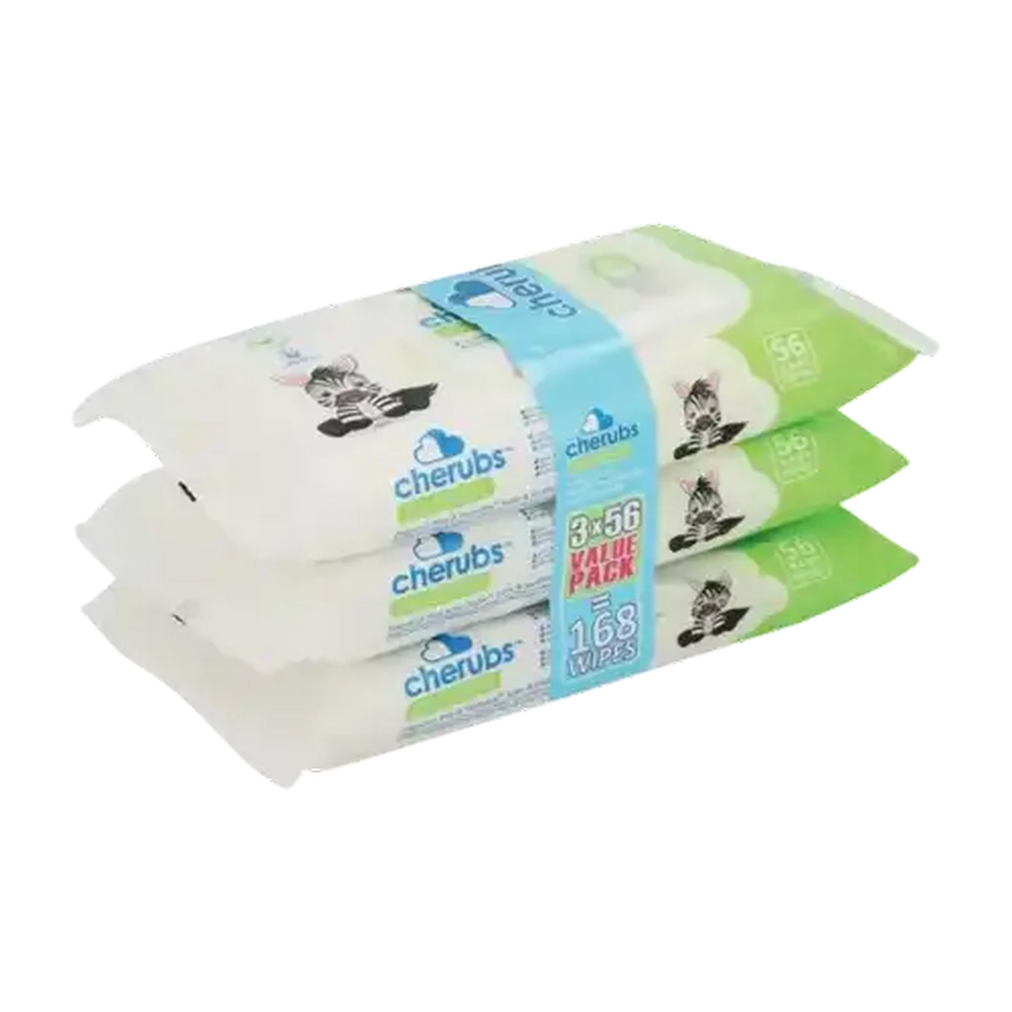Image of Cherubs Fragrance Free Baby Wipes 3 x 56 Pack