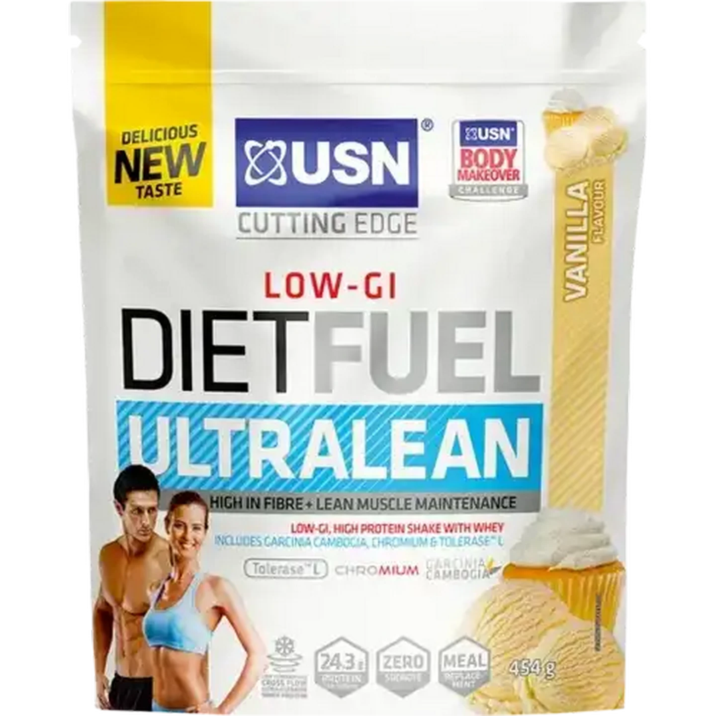 Image of USN Ultralean Low-GI Vanilla Flavoured Diet Fuel 454g