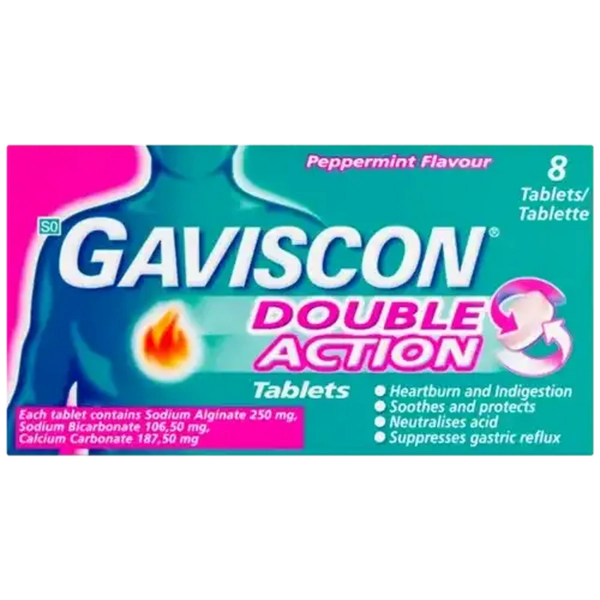 Checkers Sixty60 | Gaviscon Double Action Peppermint Antacid Tablets 8 Pack