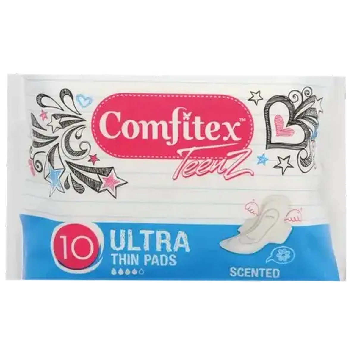 週末限定値引⭐️コアフィット ⭐️Ｒ stretch pad 10袋（2枚組） Shoprite ZA | Comfitex Teenz Ultra Scented Sanitary Pads 10 Pack