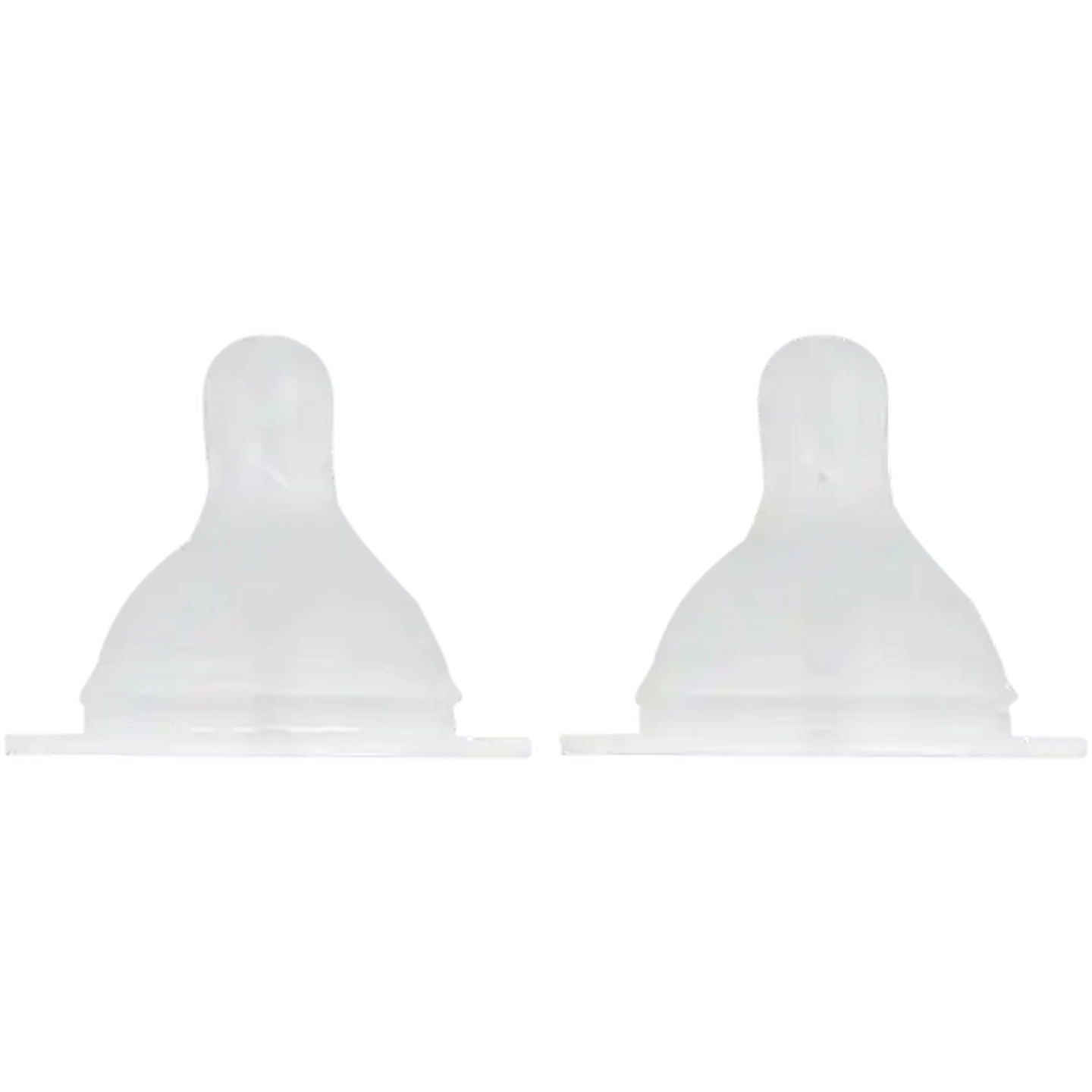 Image of Jolly Tots Wideneck Silicone Teats  2-Pack 6 Months +