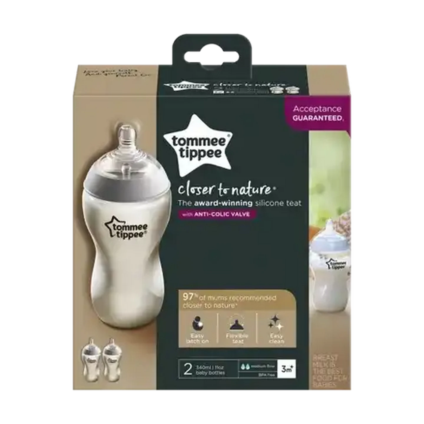 Image of Tommee Tippee Natural Start Self Sterilising 340ml 2-Pack