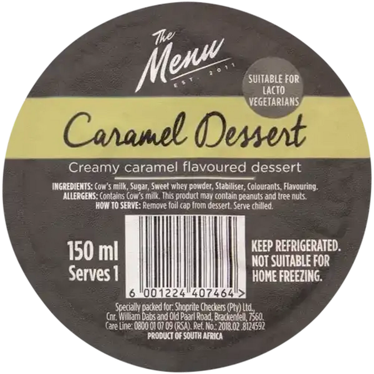 Checkers Sixty60 | The Menu Caramel Dessert 150ml