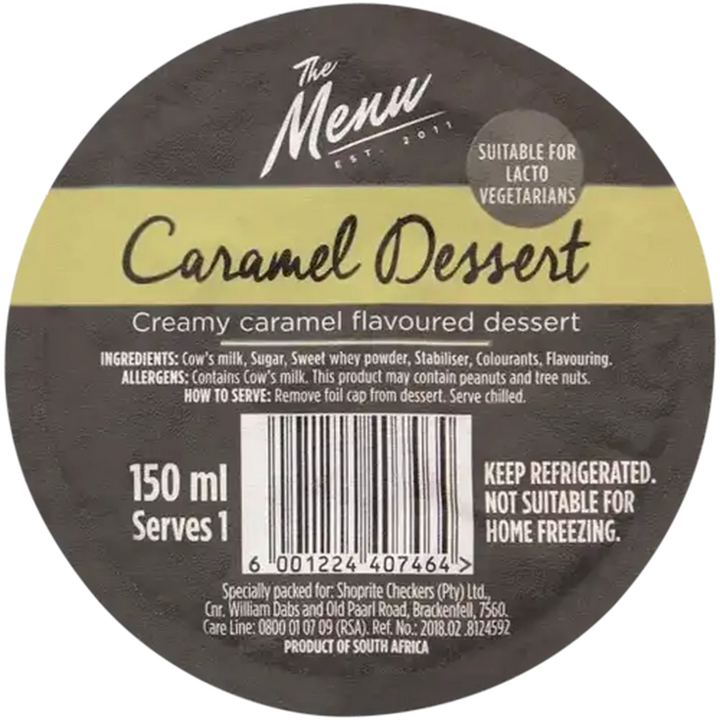 Checkers Sixty60 | The Menu Caramel Dessert 150ml