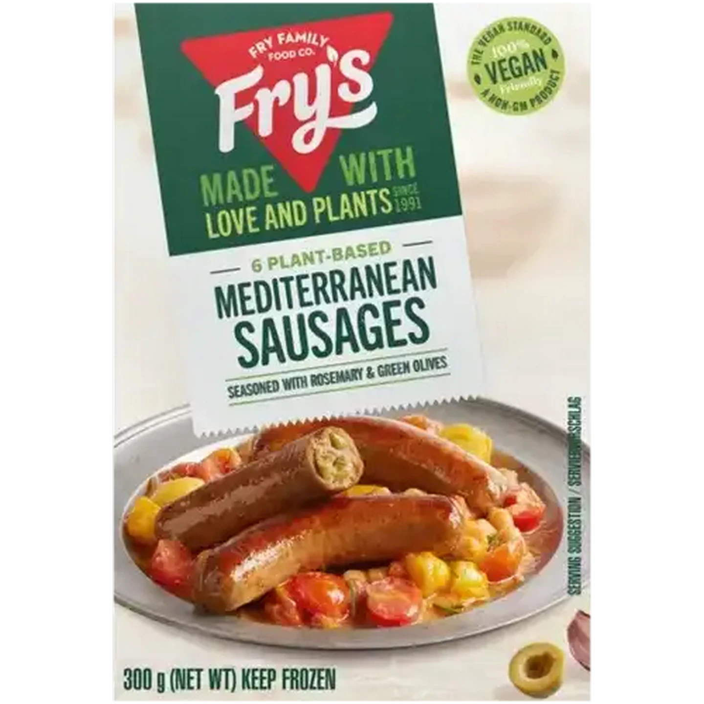 Image of Fry's Frozen Vegetarian Mediterranean Sausages 300g