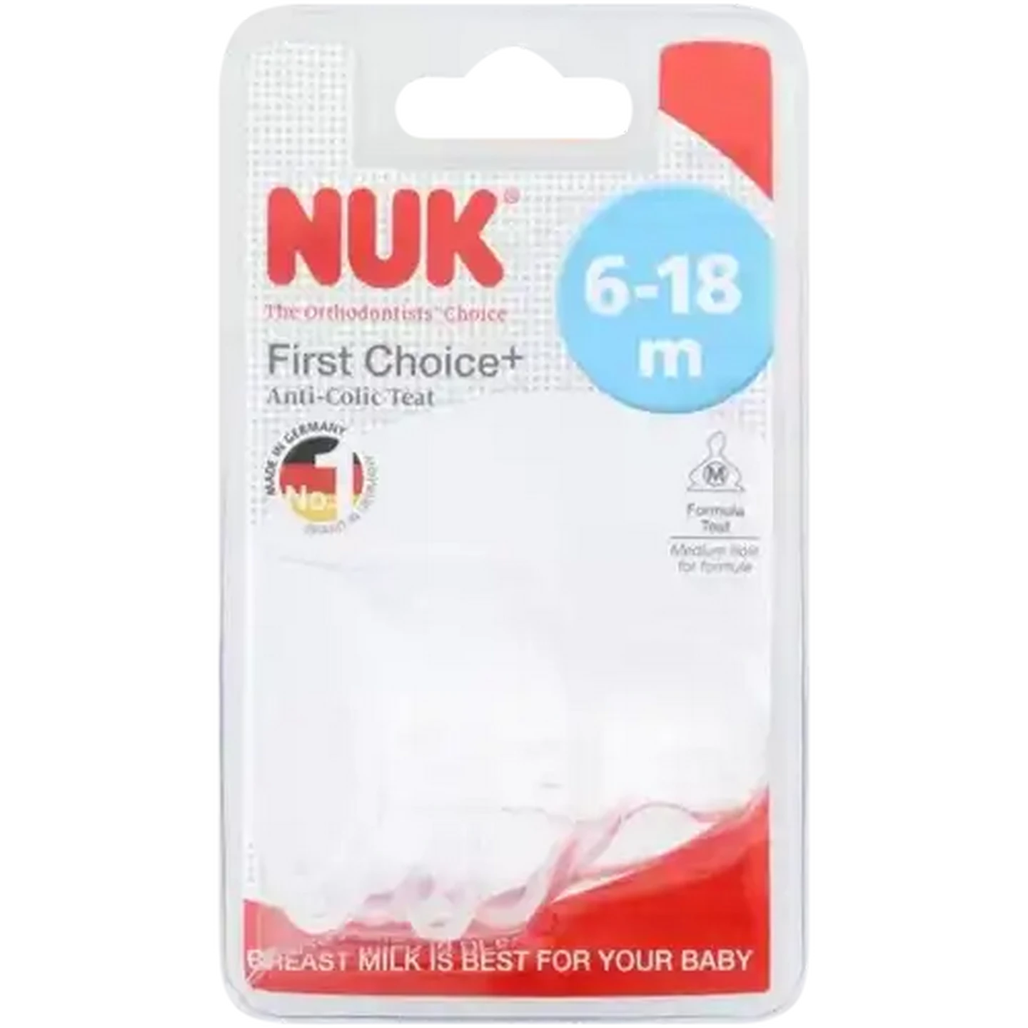 Image of NUK Silicone Teat 6-18 Months 2-Pack