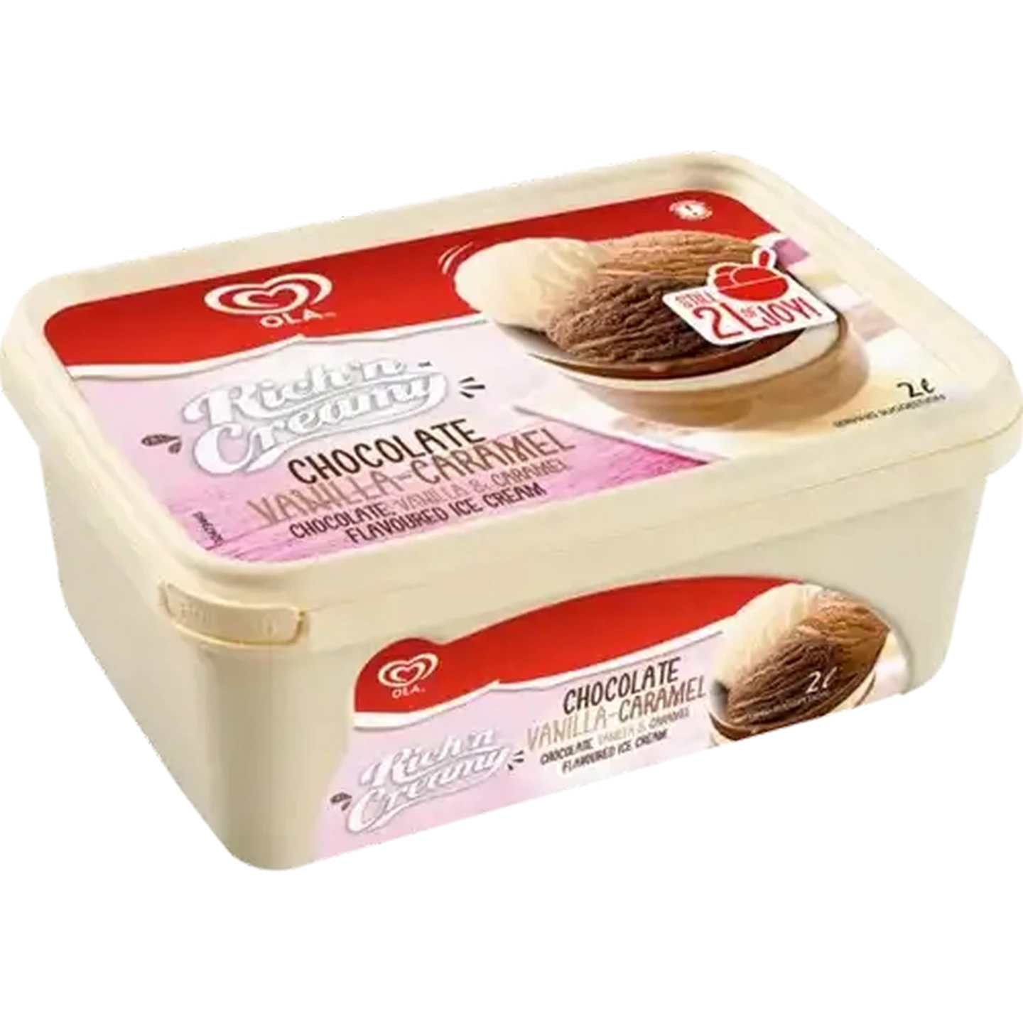 Image of Ola Rich 'N Creamy Caramel Chocolate Vanilla Ice Cream 2L