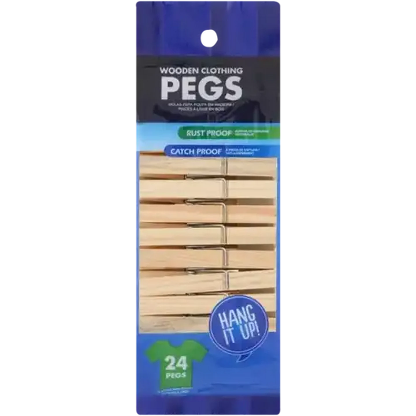 Image of Basic Wooden Clothes Pegs 24-Pack