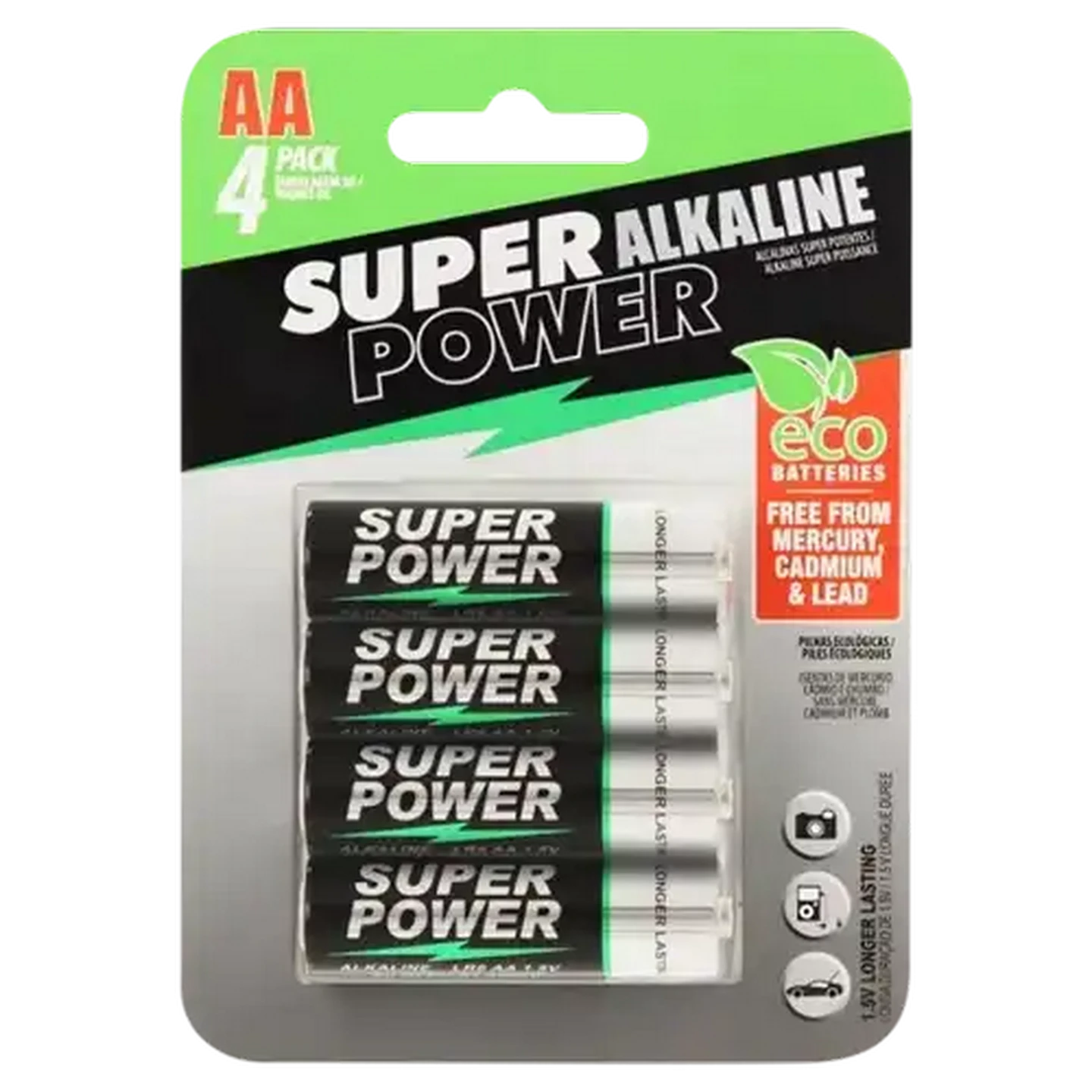 Image of Super Power AA Alkaline Batteries 4-Pack