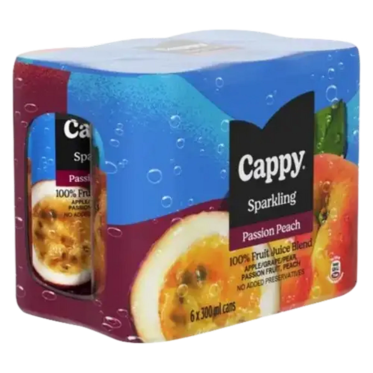 Checkers Sixty60 | Cappy Sparkling Passion Peach Juice Cans 6 x 300ml