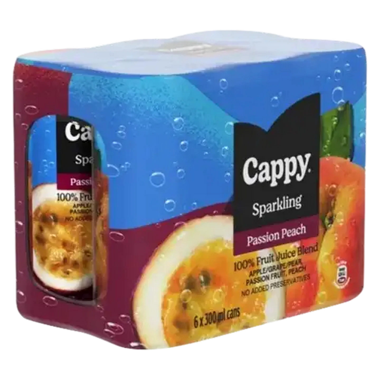 破格タイムセール！！！　　V6 VERY HAPPY!!! Checkers Sixty60 | Cappy Sparkling Passion Peach Juice Cans 6 x 300ml