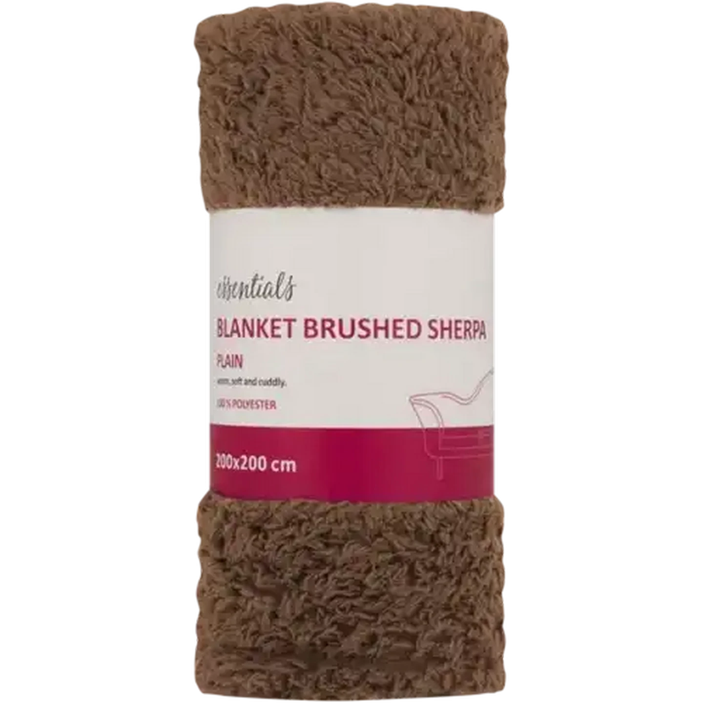 Image of Essentials Plain Brushed Sherpa Blanket 200 x 200cm (Colour May Vary)