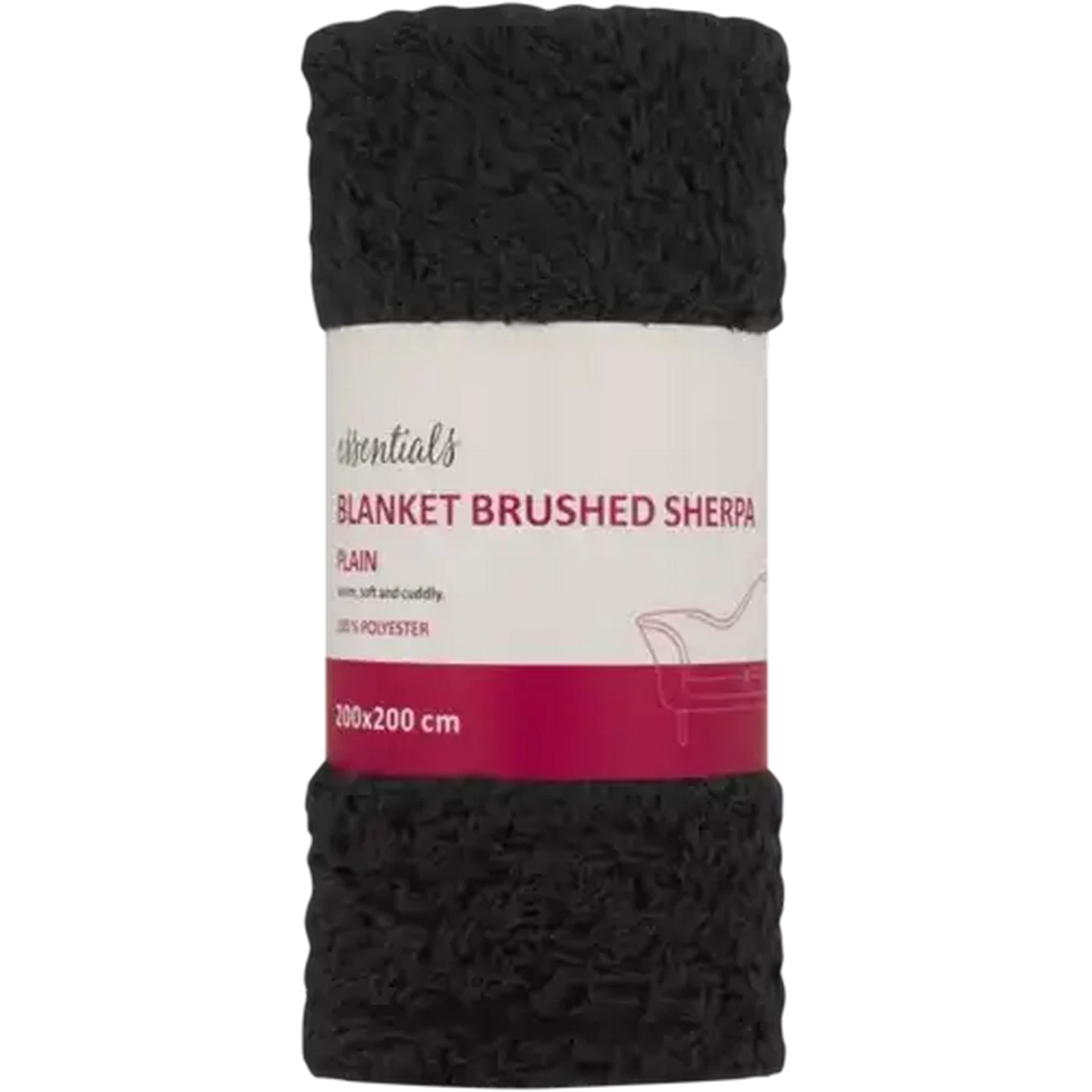 Image of Essentials Plain Brushed Sherpa Blanket 200 x 200cm (Colour May Vary)