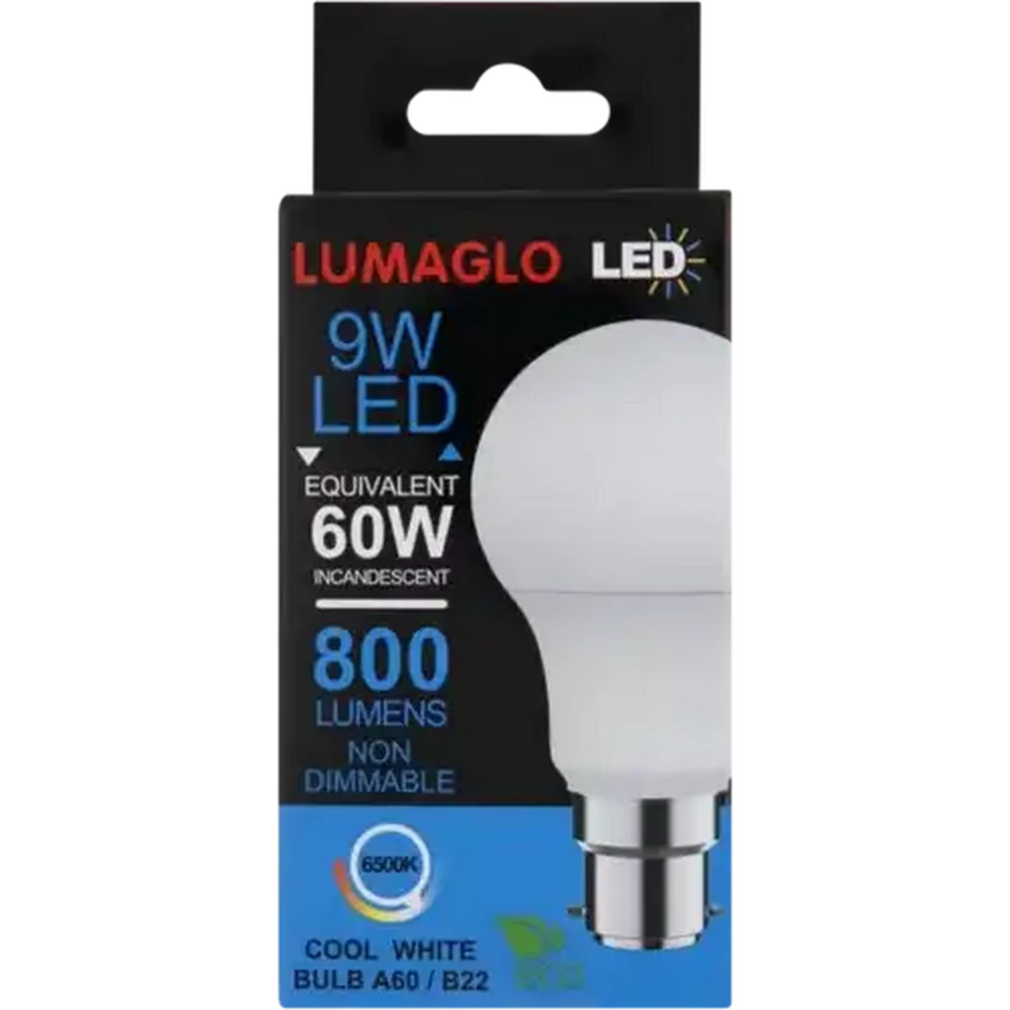 Image of Lumaglo Cool White A60/B22 LED Bayonet Globe 9W