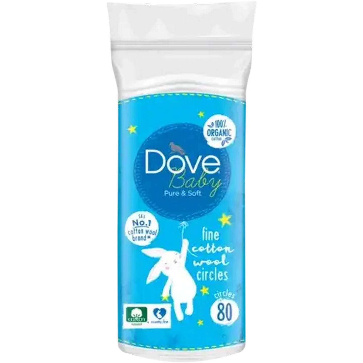 Image of Dove Baby Fine Cotton Wool Circles 80 Pack