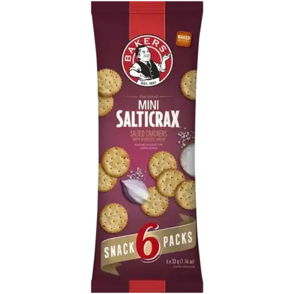 Checkers Sixty60 | Bakers Mini Salticrax With Roasted Onion 6 x 33g