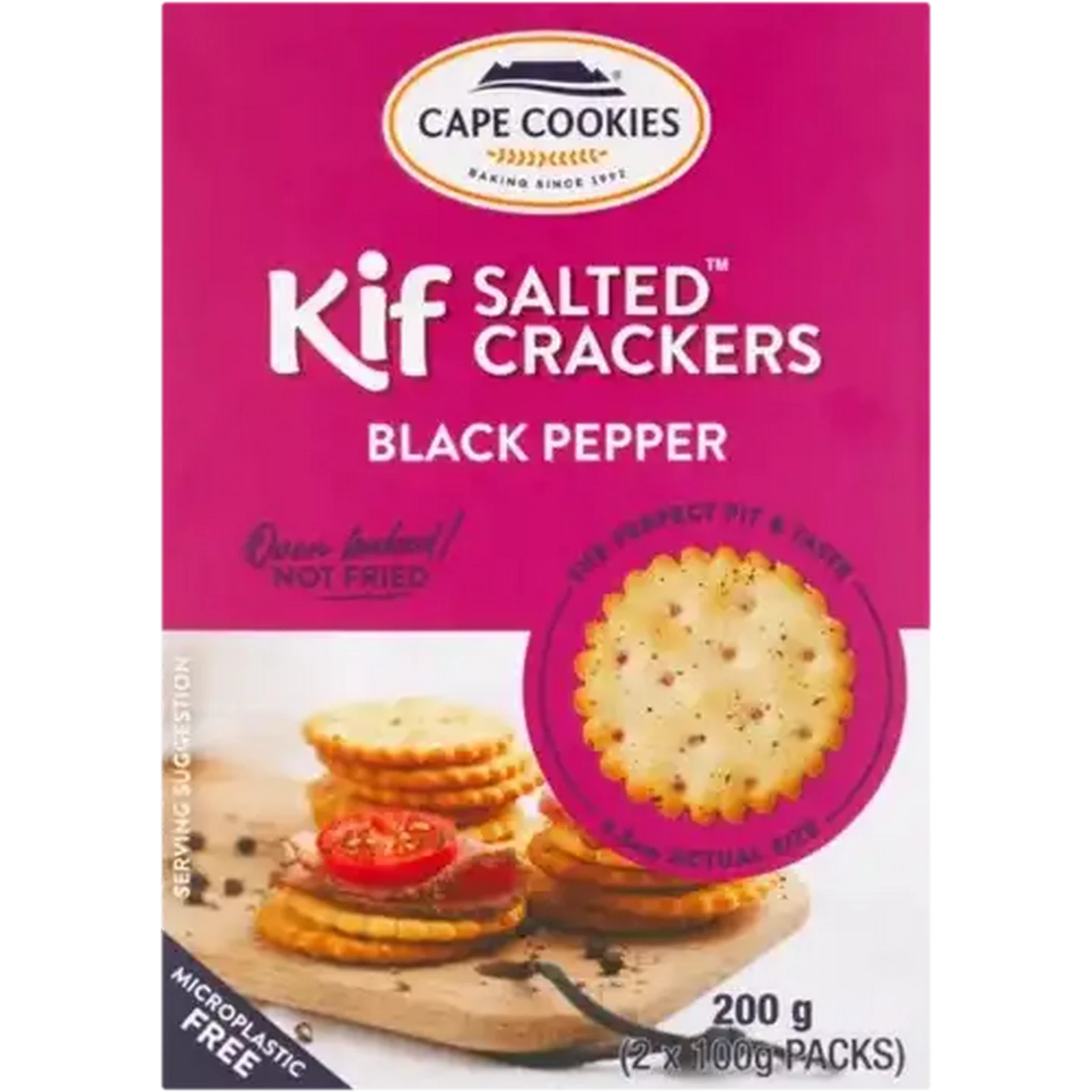Image of Cape Cookies Black Pepper Kif Salted Crackers 200g