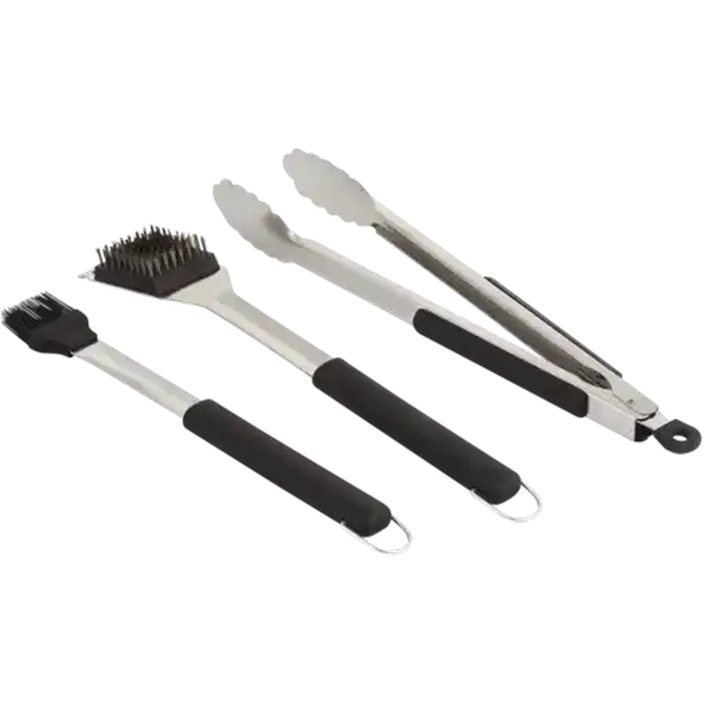 Image of Bush Baby Black Soft Grip Braai Tool Set 3 Piece