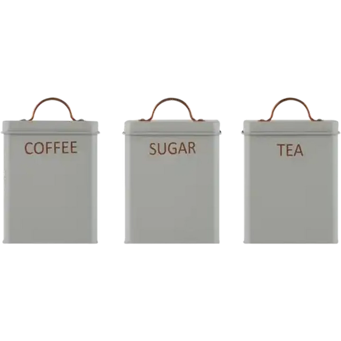Image of Grey & Rose Gold Tea, Coffee & Sugar Canister Set 3 Piece