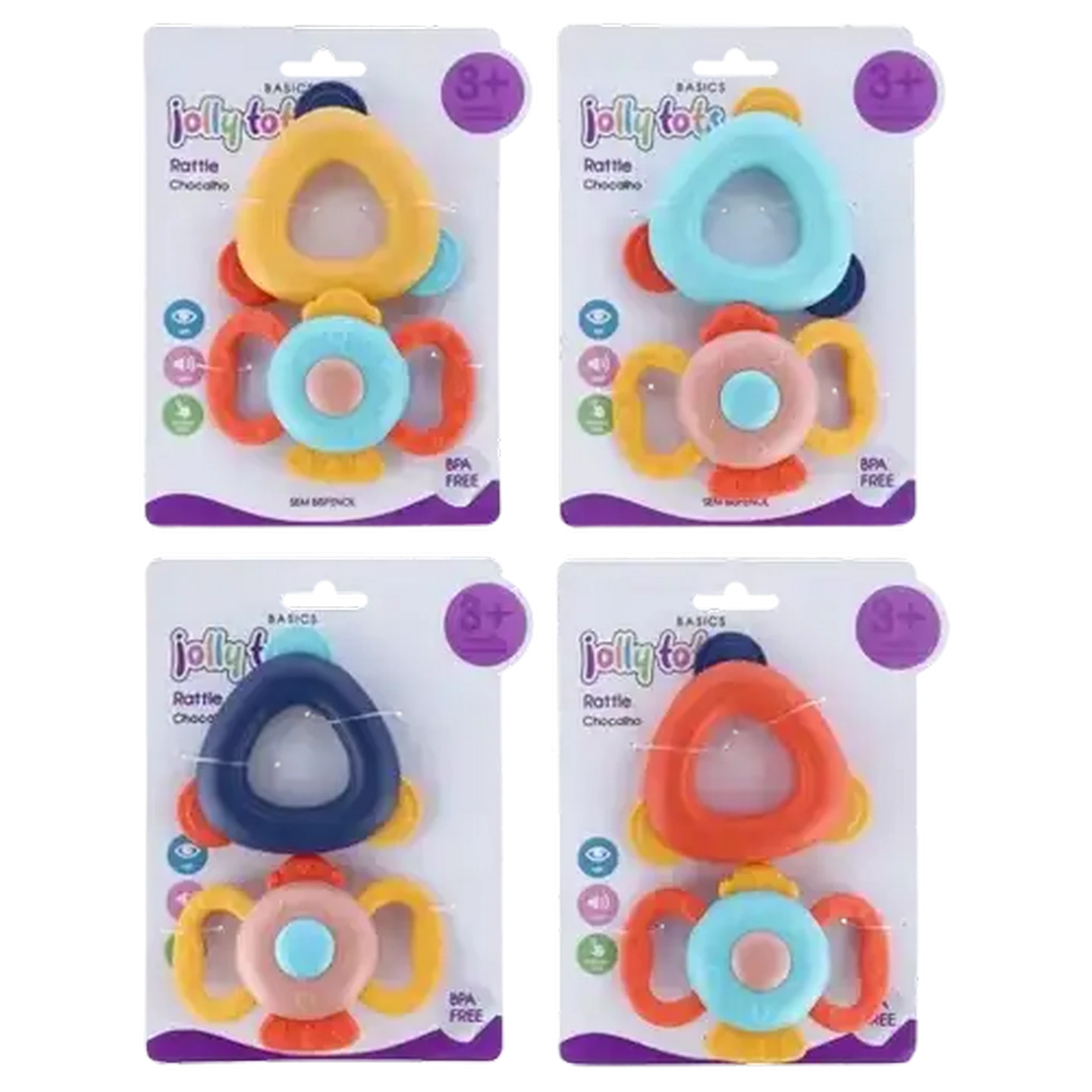 Image of Jolly Tots Twin Pack Rattle 2-Pack 3 Months + (Colour May Vary)