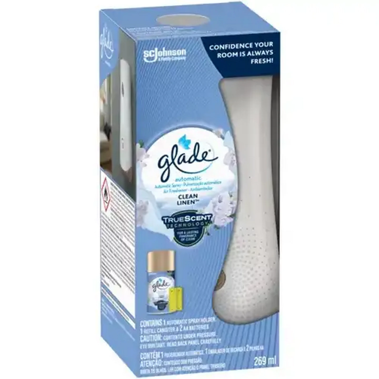 Image of Glade Clean Linen Automatic Spray Starter Kit 269ml